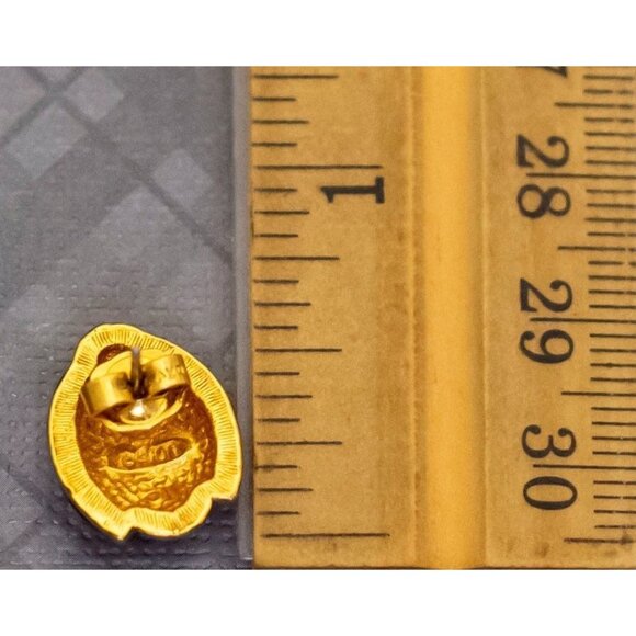 Vintage Gold Tone Ladybug Adorable Stud Earrings by Avon, G41 - Picture 3 of 3